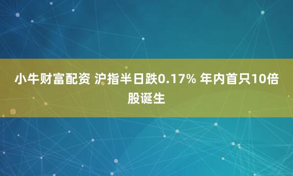 小牛财富配资 沪指半日跌0.17% 年内首只10倍股诞生
